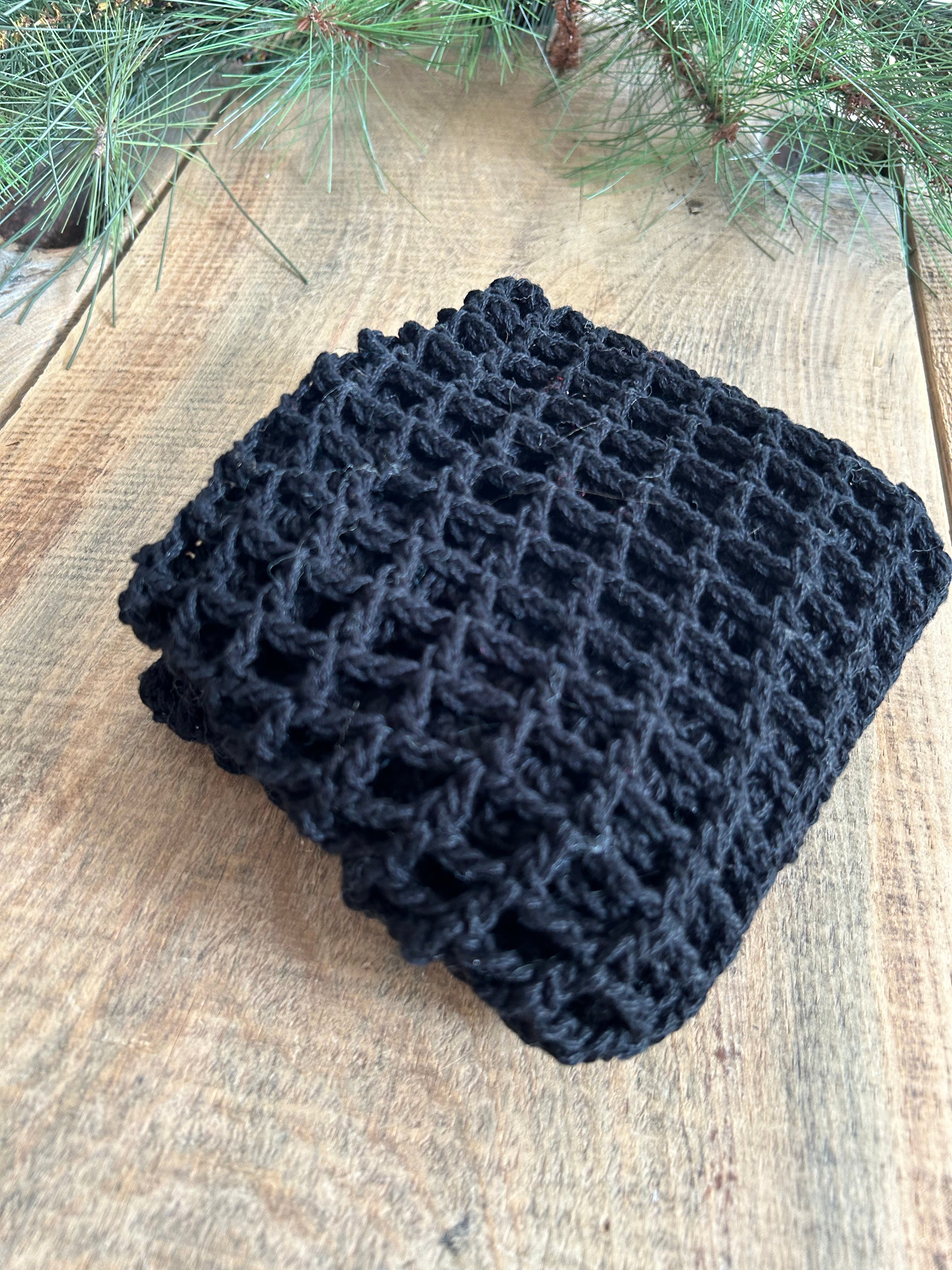 Market Bag Black Crochet Cotton