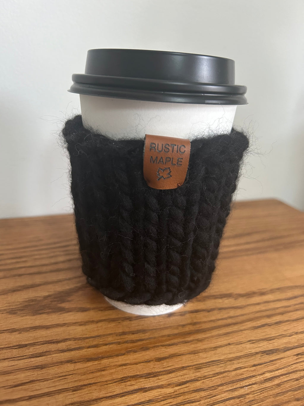 Knit Coffee Tea Sleeve Peruvian Highland Wool Sweater Black