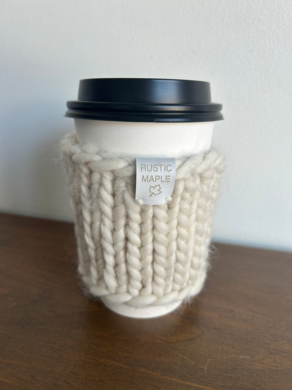 Knit Coffee Tea Sleeve Peruvian Highland Wool Sweater Natural
