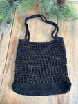 Market Bag Black Crochet Cotton