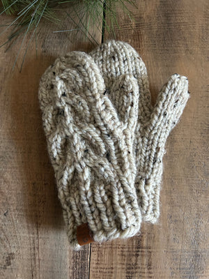 Wheatley Mittens Cable Oatmeal