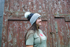Pinery Adult Charcoal and Grey Marble Double Brim Beanie Toque