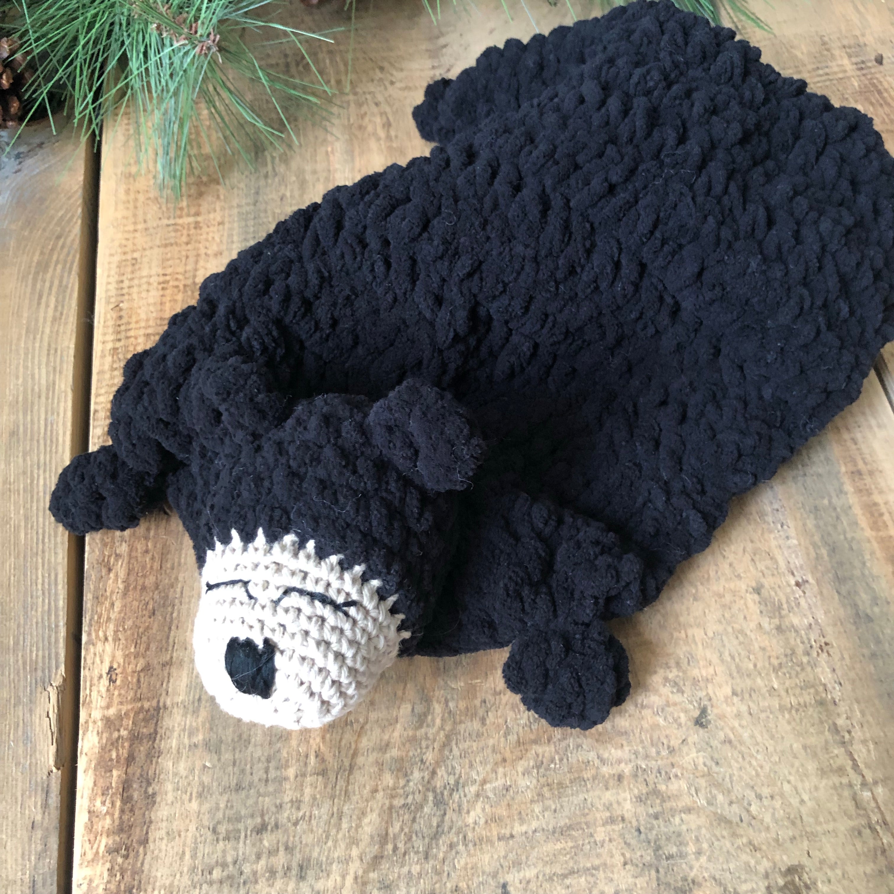 Baby Bear Lovey Black Bear Baby Newborn Gift Ready to Ship