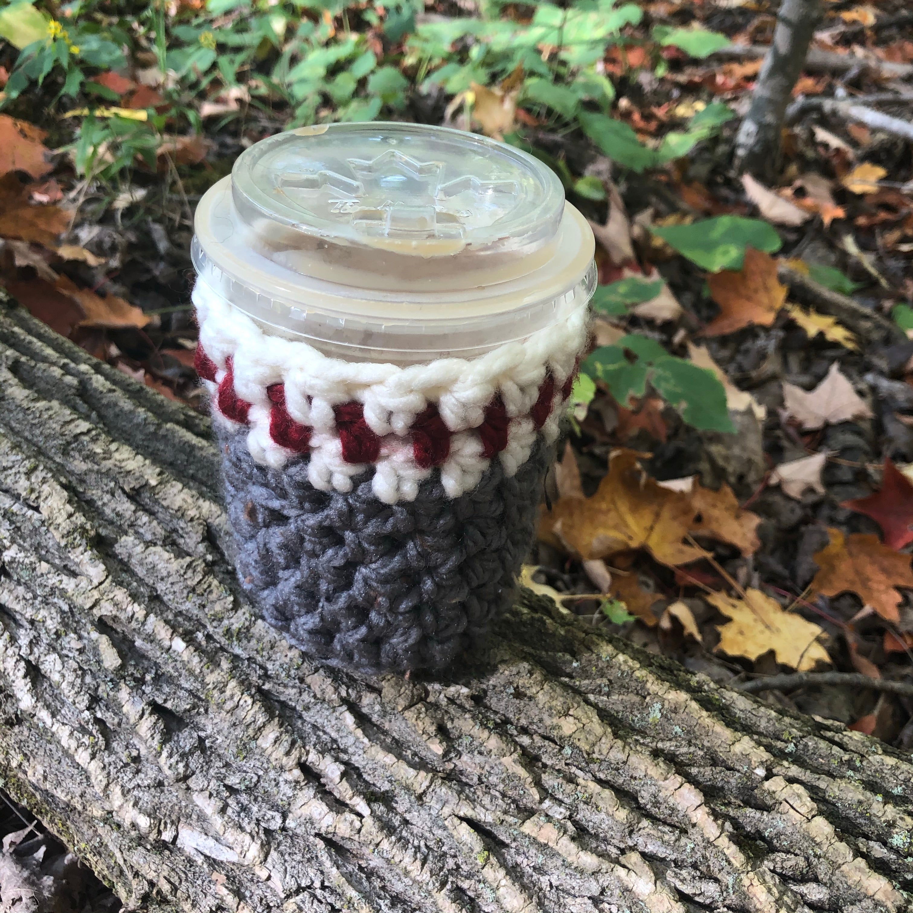 Cabin Cozy Coffee Tea Sleeve Reusable Crochet